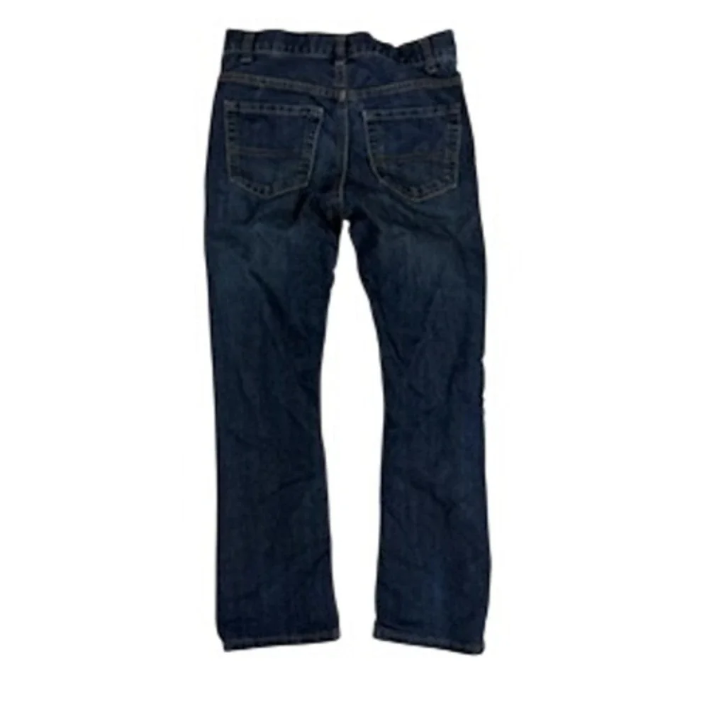 The Childrens Place Boys Bootcut Jeans Dark Wash Denim Size 10 Adjustable Waist